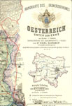 Schulhandkarte des Erzherzogtums Österreich ob der Enns und des Herzogtums Salzburg aus dem Jahr 1890